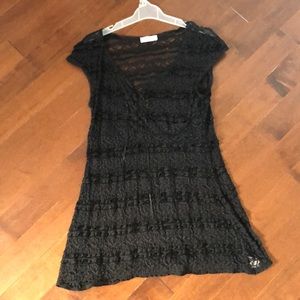 Marie Claire Boutique Black lace tie dress